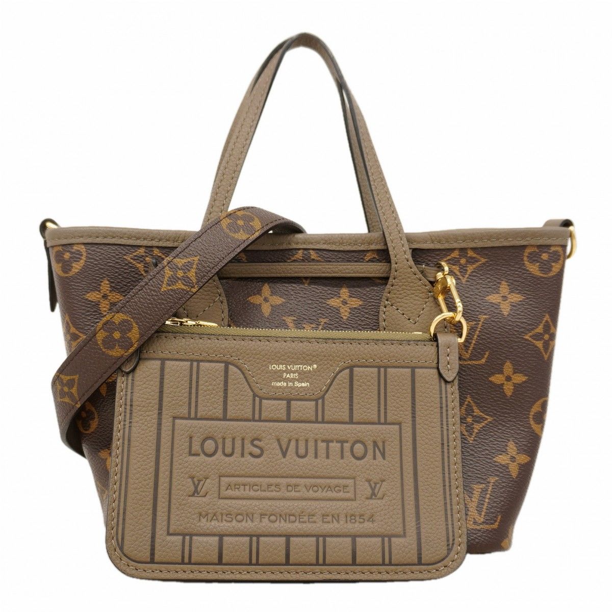 Louis Vuitton Tote Monogram Neverfull Inside Out BB Dark Fango 2-Way