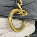 Chanel Chain Tote Quilted Caviar Leather Black Gold — view 8