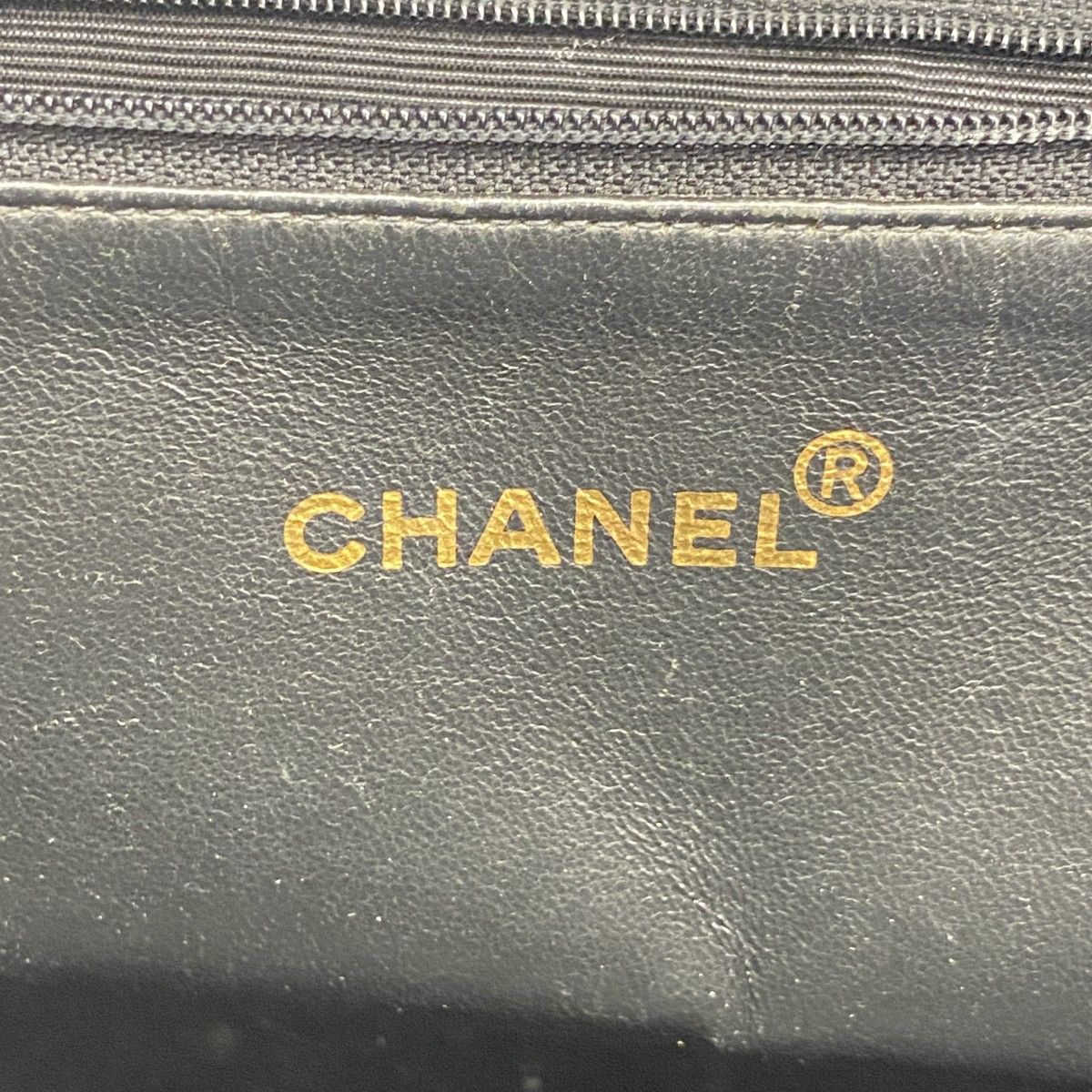 Chanel Chain Tote Quilted Caviar Leather Black Gold — view 5