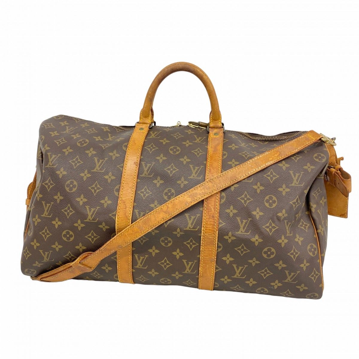 Louis Vuitton Boston Bag Monogram Keepall Bandouliere 50 Brown