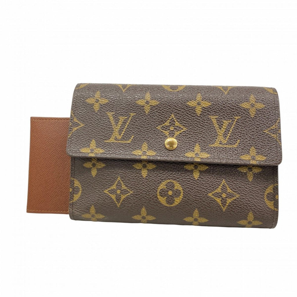 Louis Vuitton Trifold Wallet Monogram Porte Tresor Loue Tuy Papier Brown