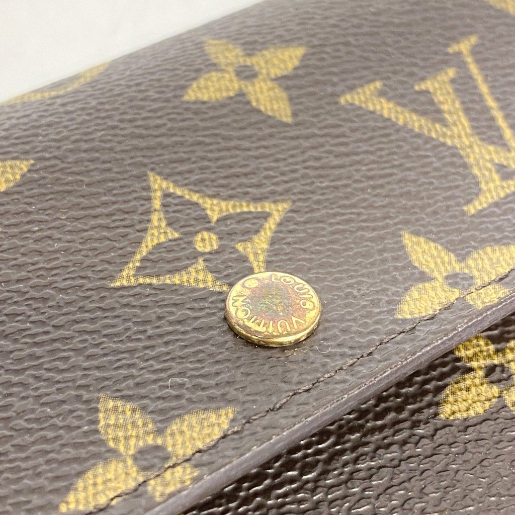 Louis Vuitton Trifold Wallet Monogram Porte Tresor Loue Tuy Papier Brown — view 9