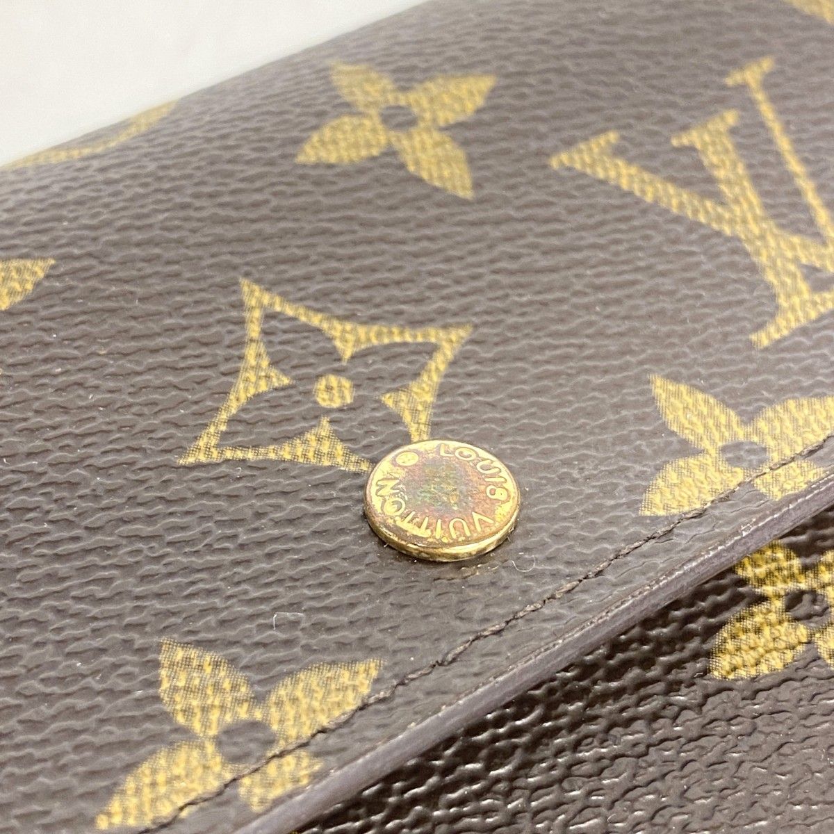 Louis Vuitton Trifold Wallet Monogram Porte Tresor Loue Tuy Papier Brown — view 9