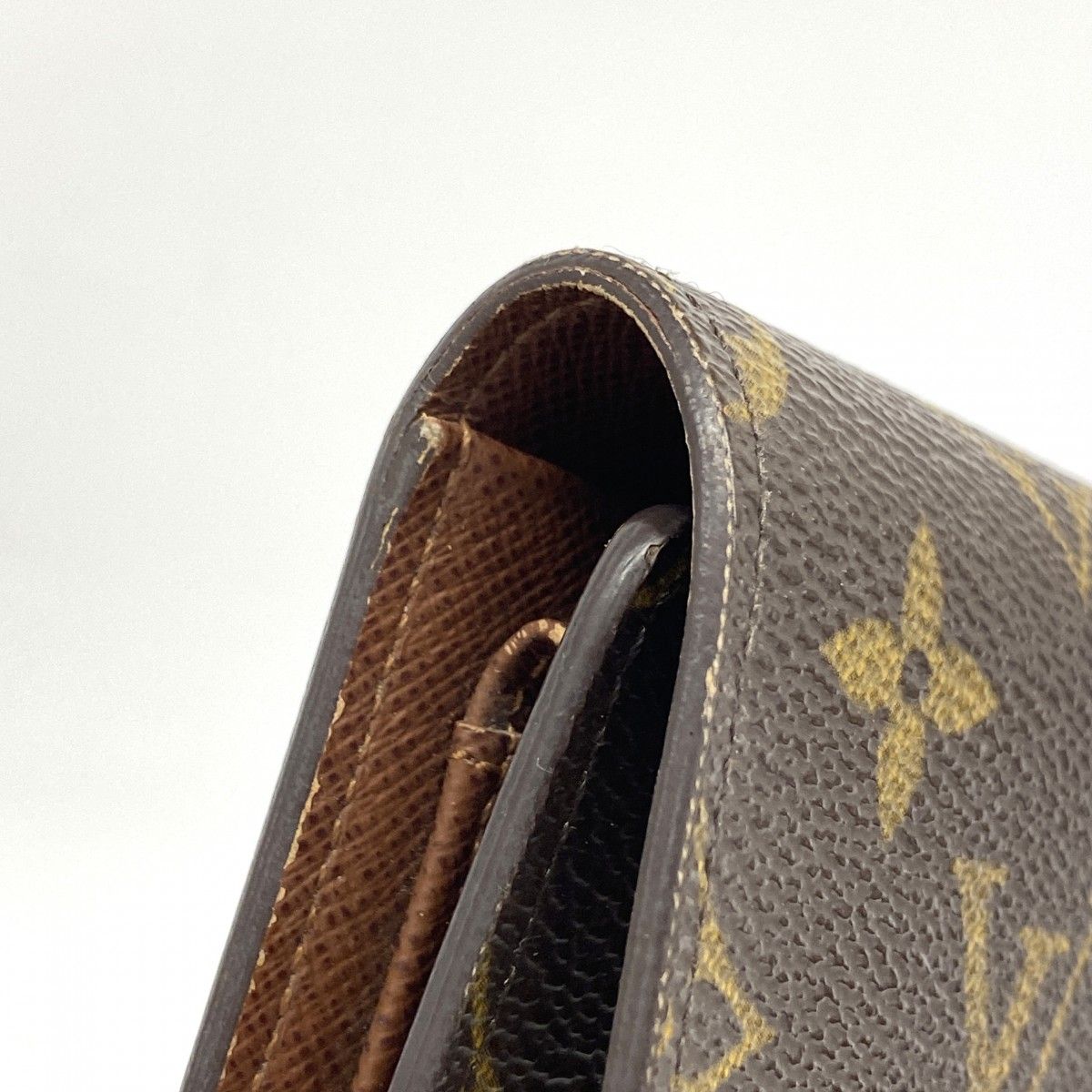 Louis Vuitton Trifold Wallet Monogram Porte Tresor Loue Tuy Papier Brown — view 8