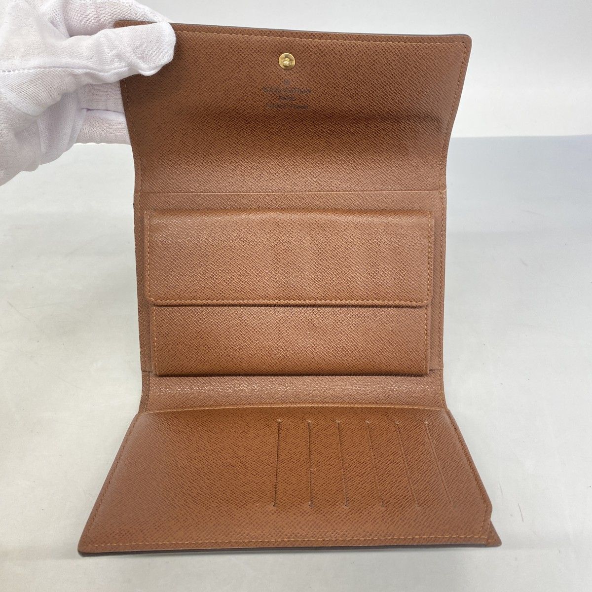 Louis Vuitton Trifold Wallet Monogram Porte Tresor Loue Tuy Papier Brown — view 3