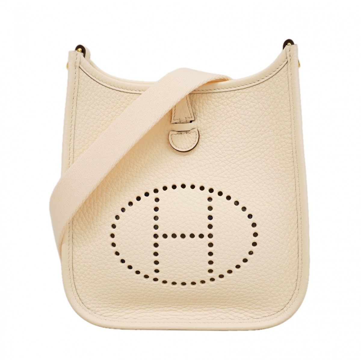 Hermes Shoulder Bag Evelyne TPM Taurillon Clemence Nata Gold