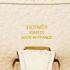 Hermes Shoulder Bag Evelyne TPM Taurillon Clemence Nata Gold — view 5
