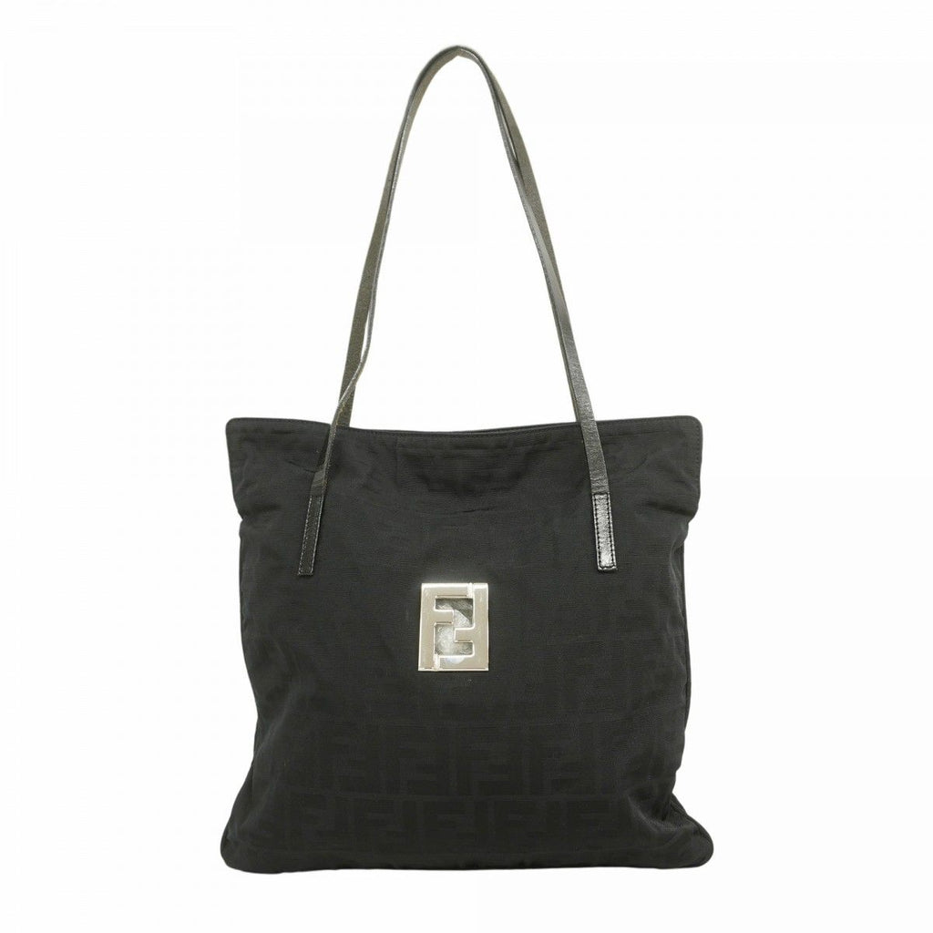 Fendi Tote Zucca Nylon Black Silver