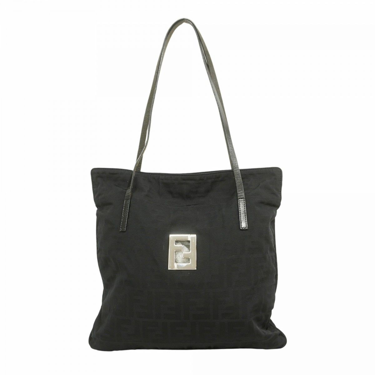 Fendi Tote Zucca Nylon Black Silver