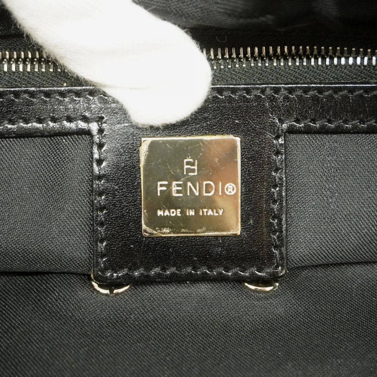 Fendi Tote Zucca Nylon Black Silver — view 5