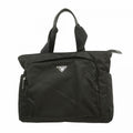 Prada Tote Saffiano Nylon Black Silver