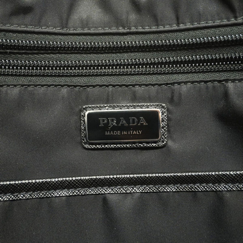 Prada Tote Saffiano Nylon Black Silver — view 5