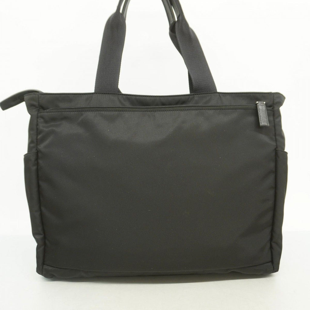 Prada Tote Saffiano Nylon Black Silver — view 8