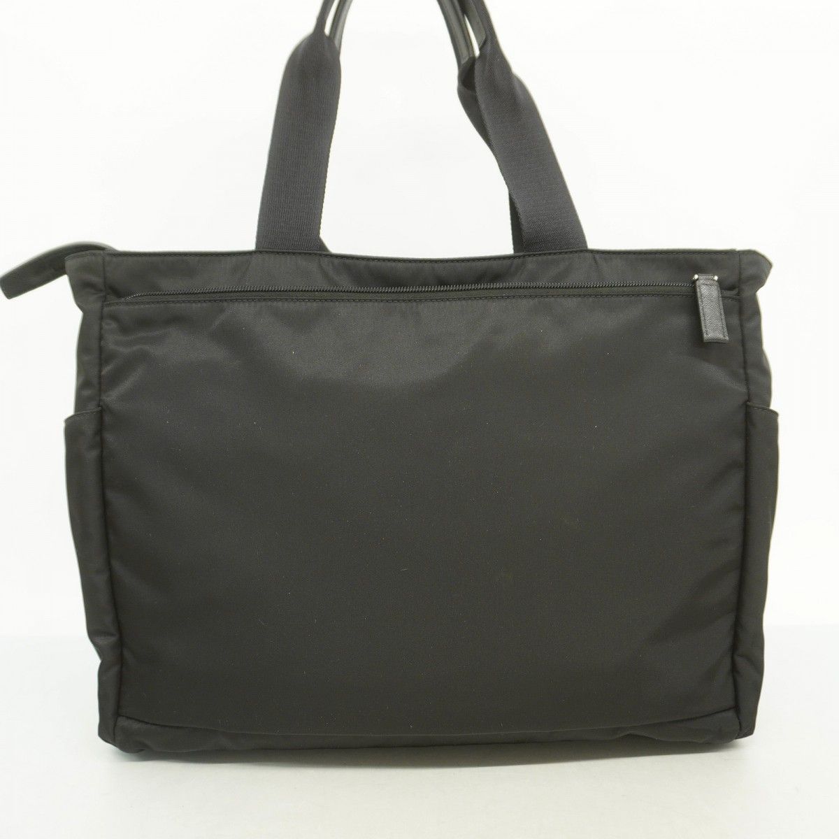 Prada Tote Saffiano Nylon Black Silver — view 8