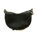 Fendi Shoulder Bag Graffiti Leather Black Gold