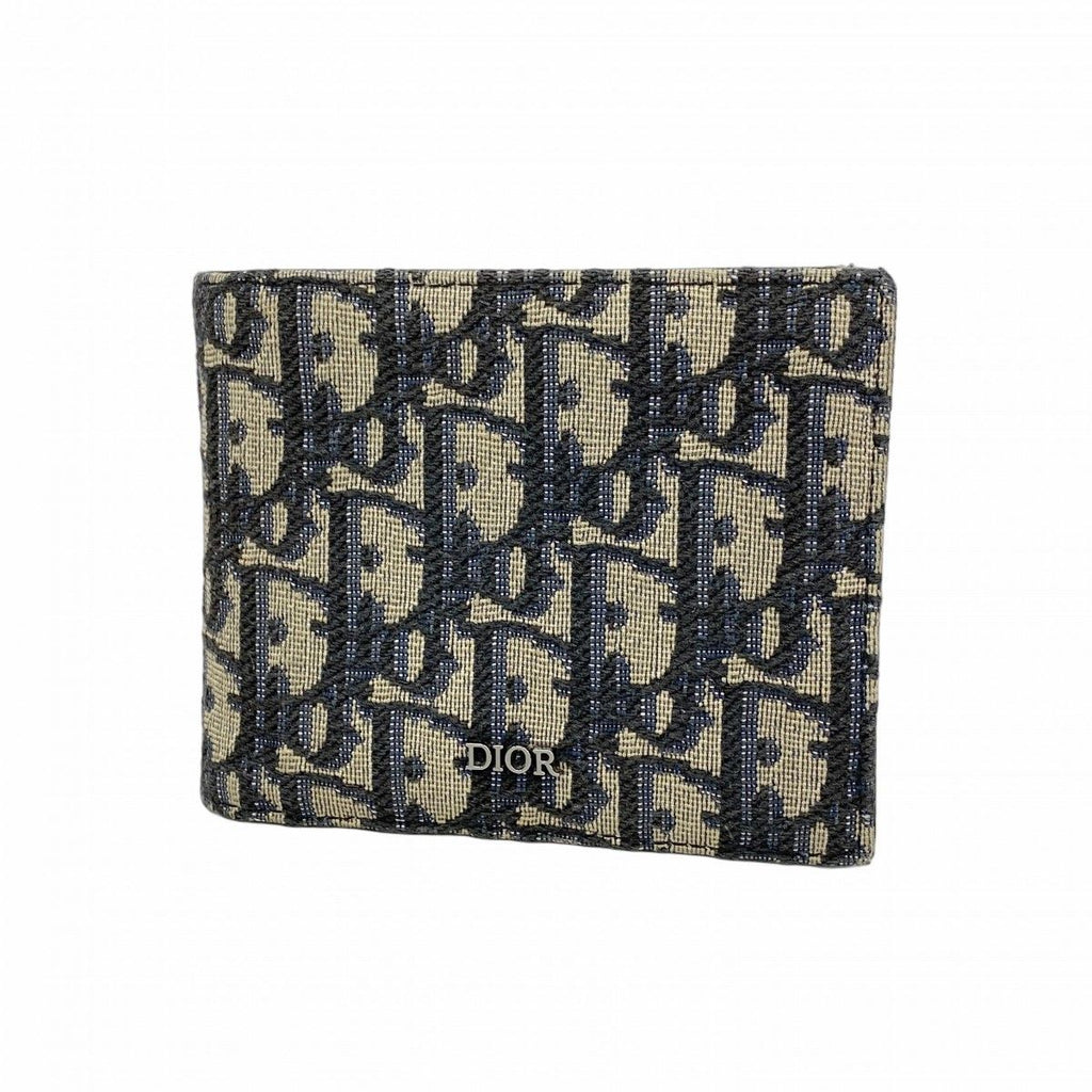 Dior Wallet Trotter Canvas Navy Silver