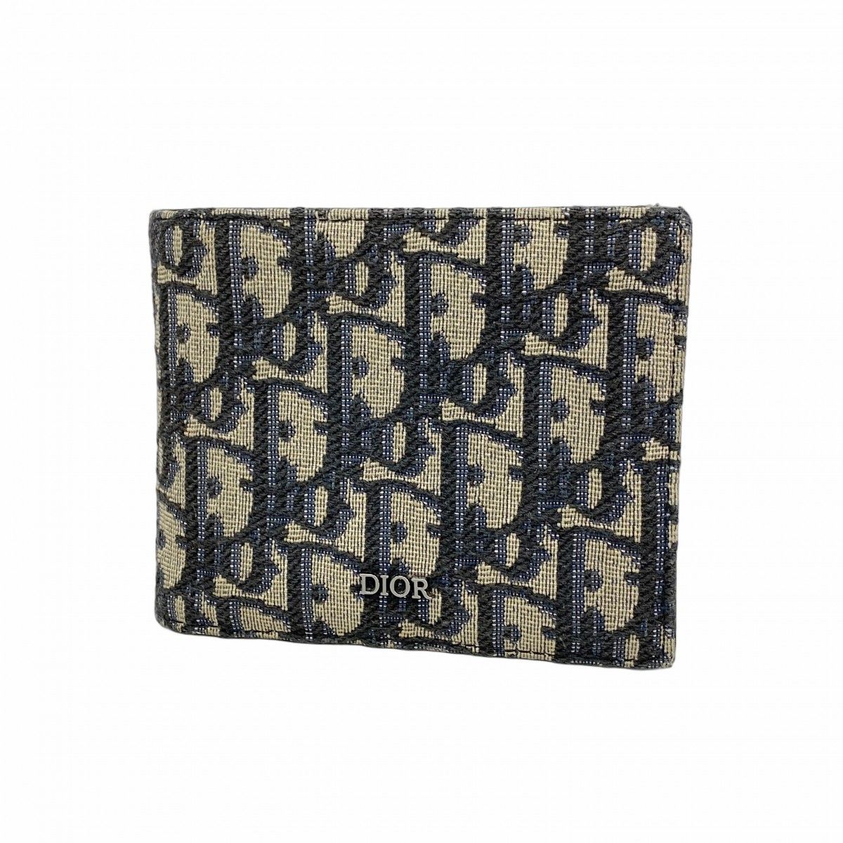 Dior Wallet Trotter Canvas Navy Silver