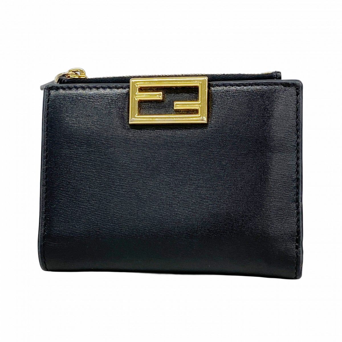 Fendi Wallet Leather Black Gold