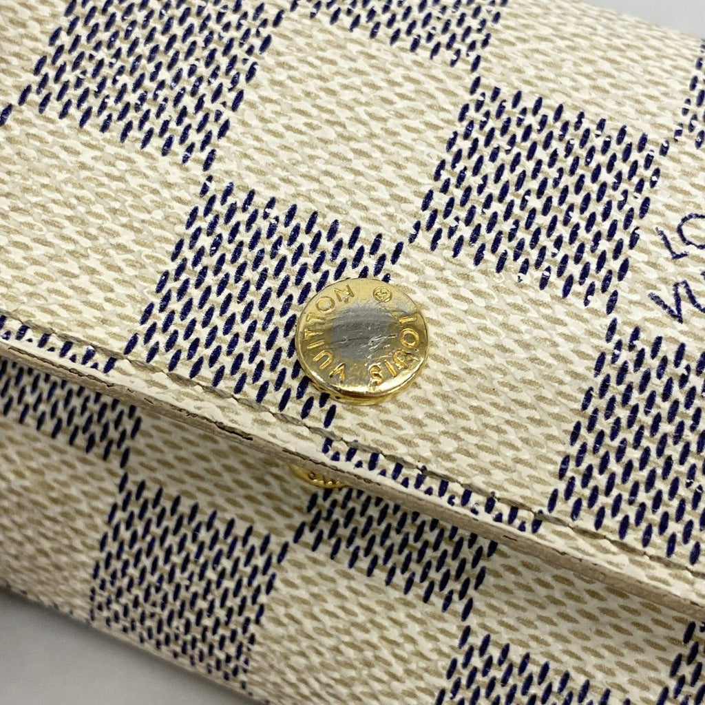 Louis Vuitton Key Case Damier Azur Multy 6 White Key Holder — view 7