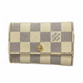 Louis Vuitton Key Case Damier Azur Multy 6 White Key Holder