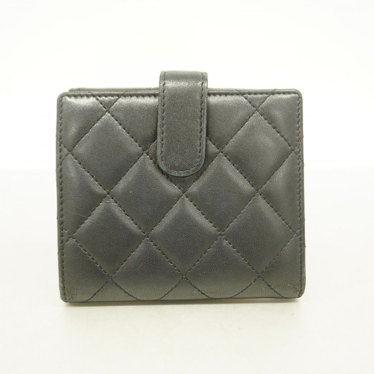 Chanel Wallet Quilted Lambskin Black Silver — view 7
