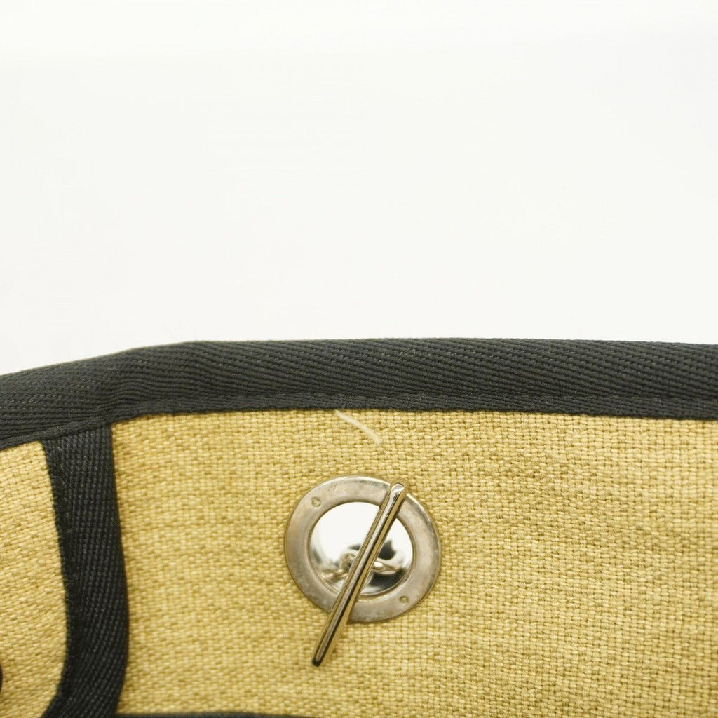 Chanel Chain Tote Deauville Canvas Beige Silver — view 7