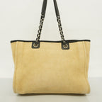 Chanel Chain Tote Deauville Canvas Beige Silver — view 9