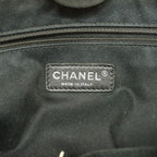 Chanel Chain Tote Deauville Canvas Beige Silver — view 5