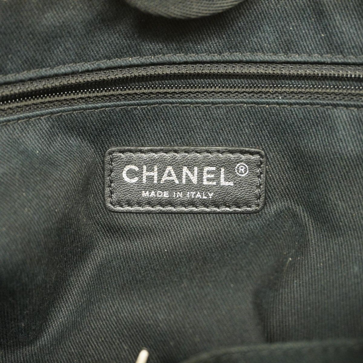 Chanel Chain Tote Deauville Canvas Beige Silver — view 5