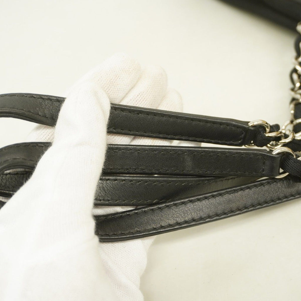 Chanel Chain Tote Deauville Canvas Beige Silver — view 8