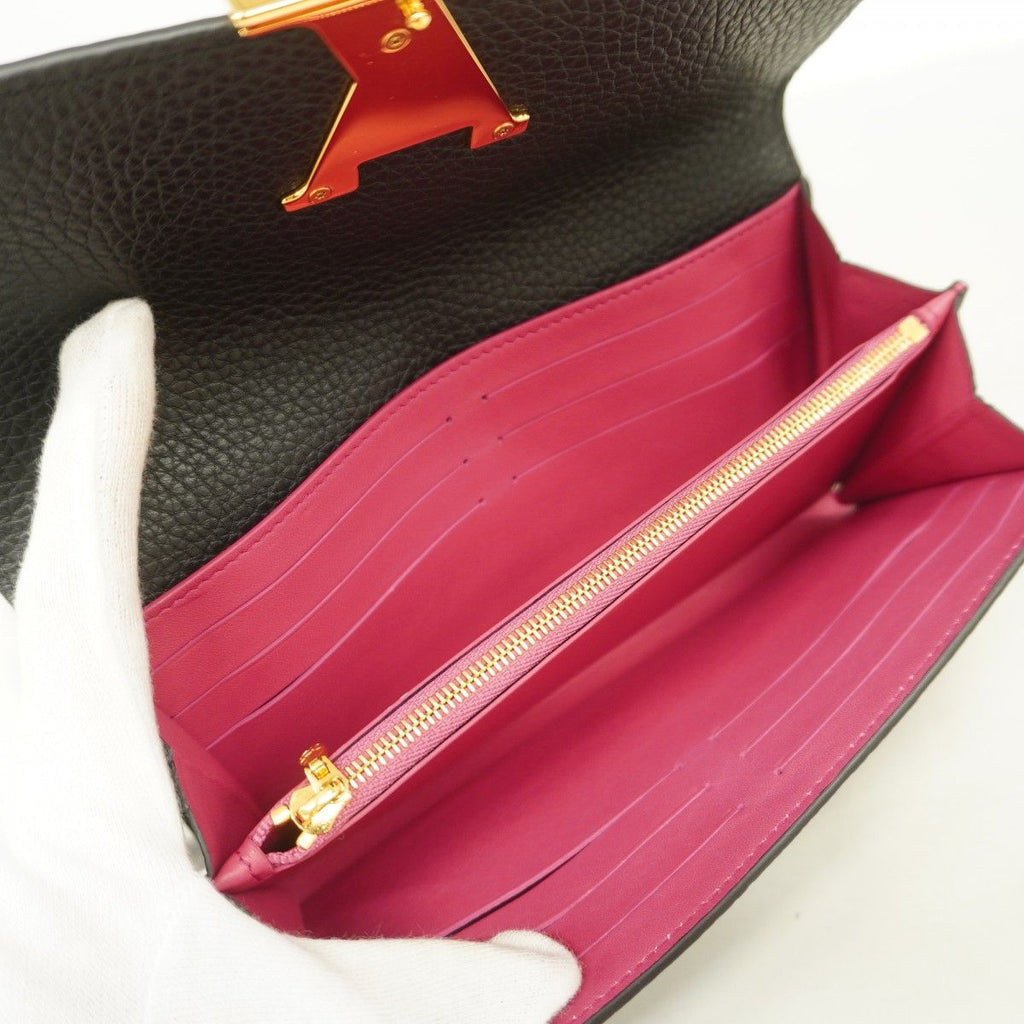 Louis Vuitton Wallet Taurillon Portefeuille Capucines Noir — view 3