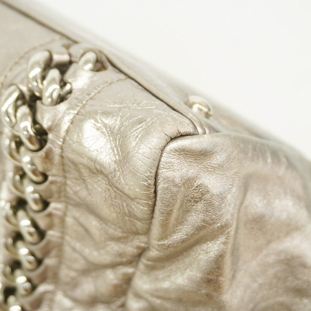 Chanel Chain Tote Line Leather Silver — view 6