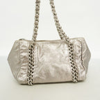 Chanel Chain Tote Line Leather Silver — view 9