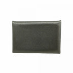 Hermes Card Case Calvi Veau Epsom Black Silver