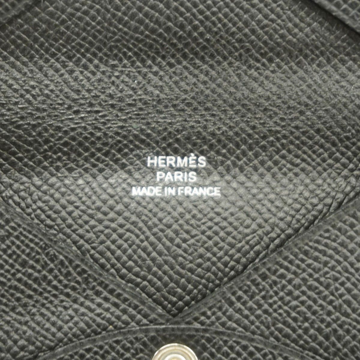 Hermes Card Case Calvi Veau Epsom Black Silver — view 4