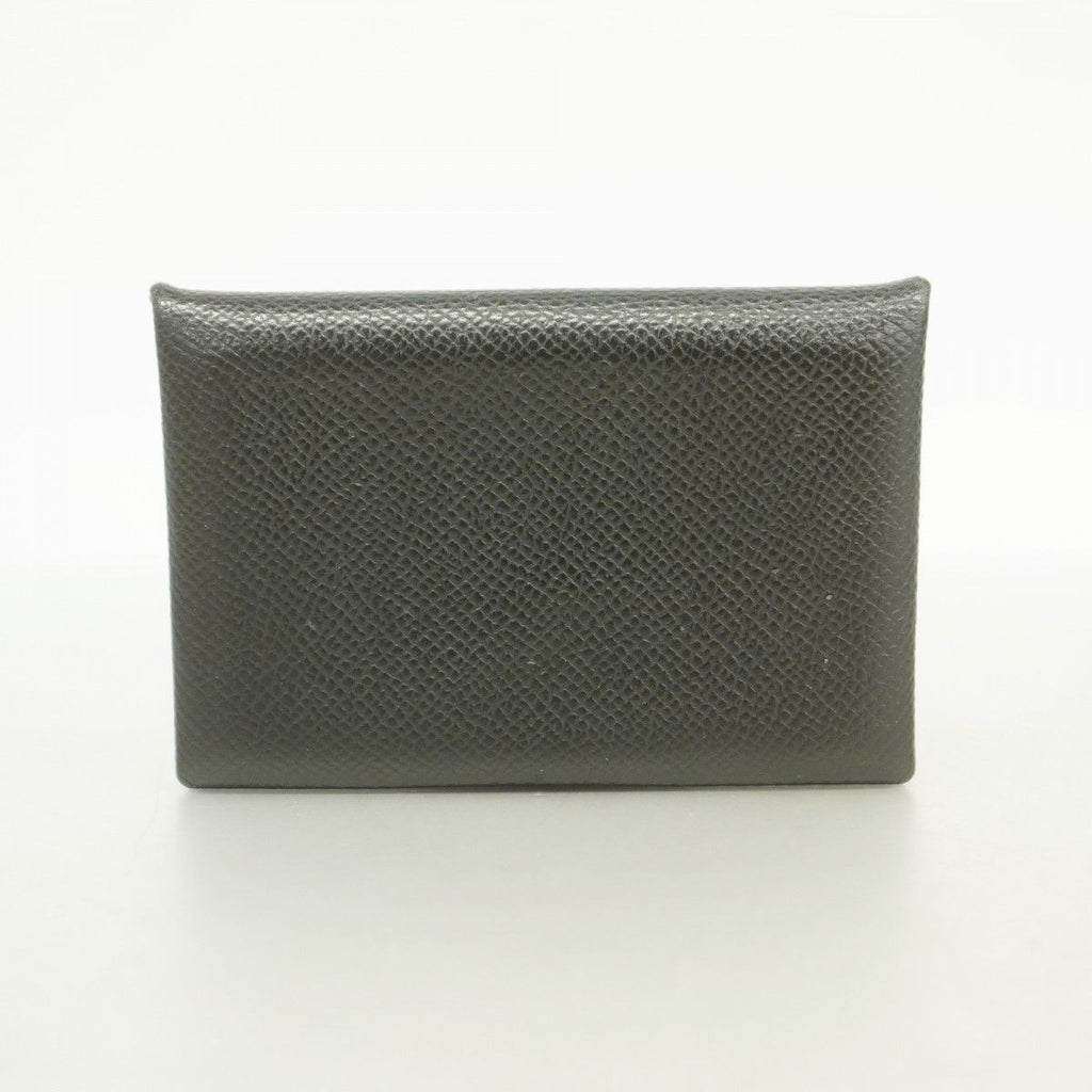 Hermes Card Case Calvi Veau Epsom Black Silver — view 6