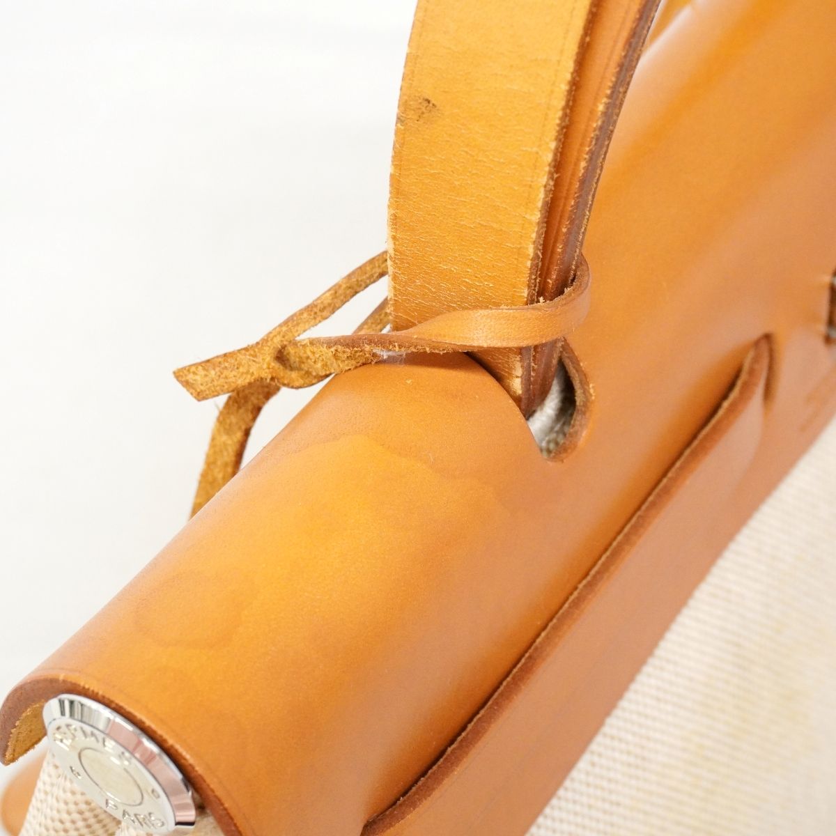 Hermes Handbag Herbag PM Toile Ash Natural Silver 2-Way — view 9