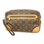 Louis Vuitton Clutch Monogram Marly Dragonne GM Brown