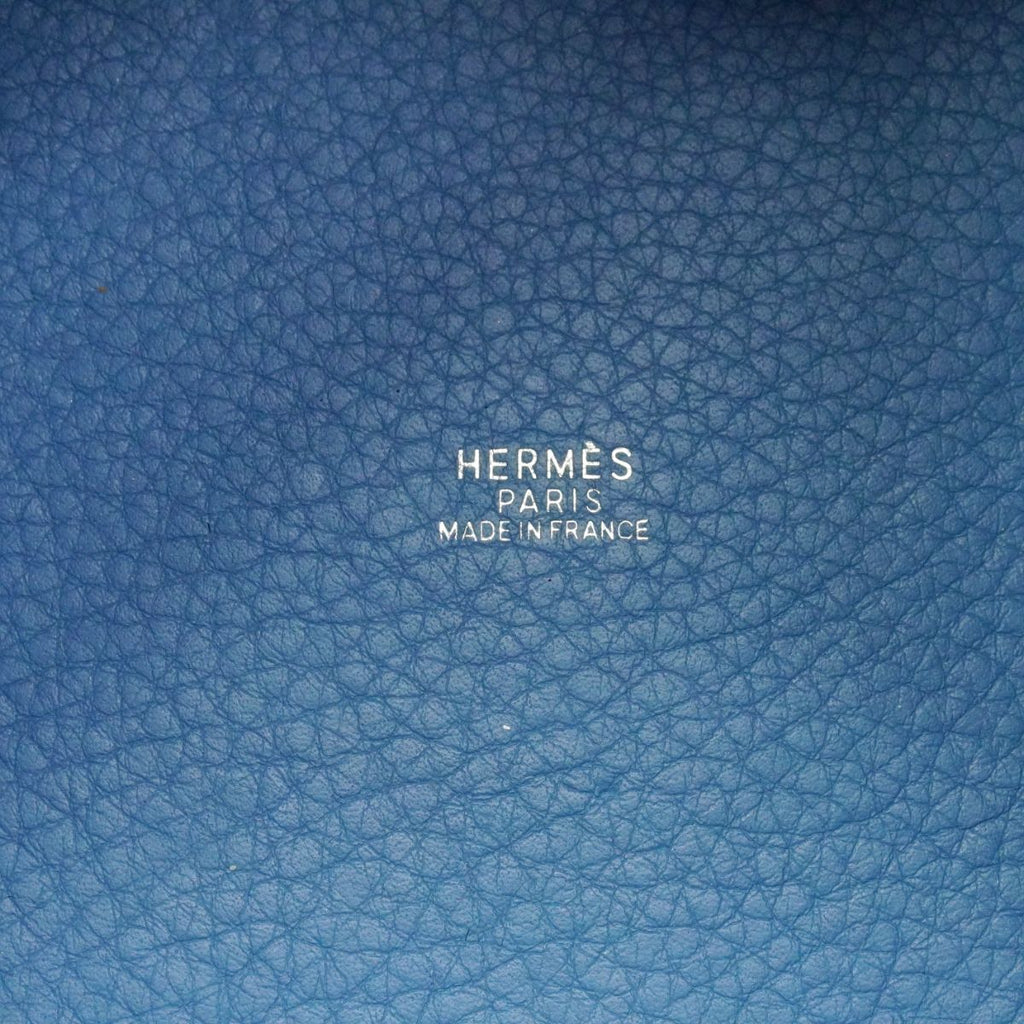 Hermes Handbag Picotin PM Taurillon Clemence Blue Jean Silver — view 5
