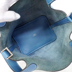 Hermes Handbag Picotin PM Taurillon Clemence Blue Jean Silver — view 4