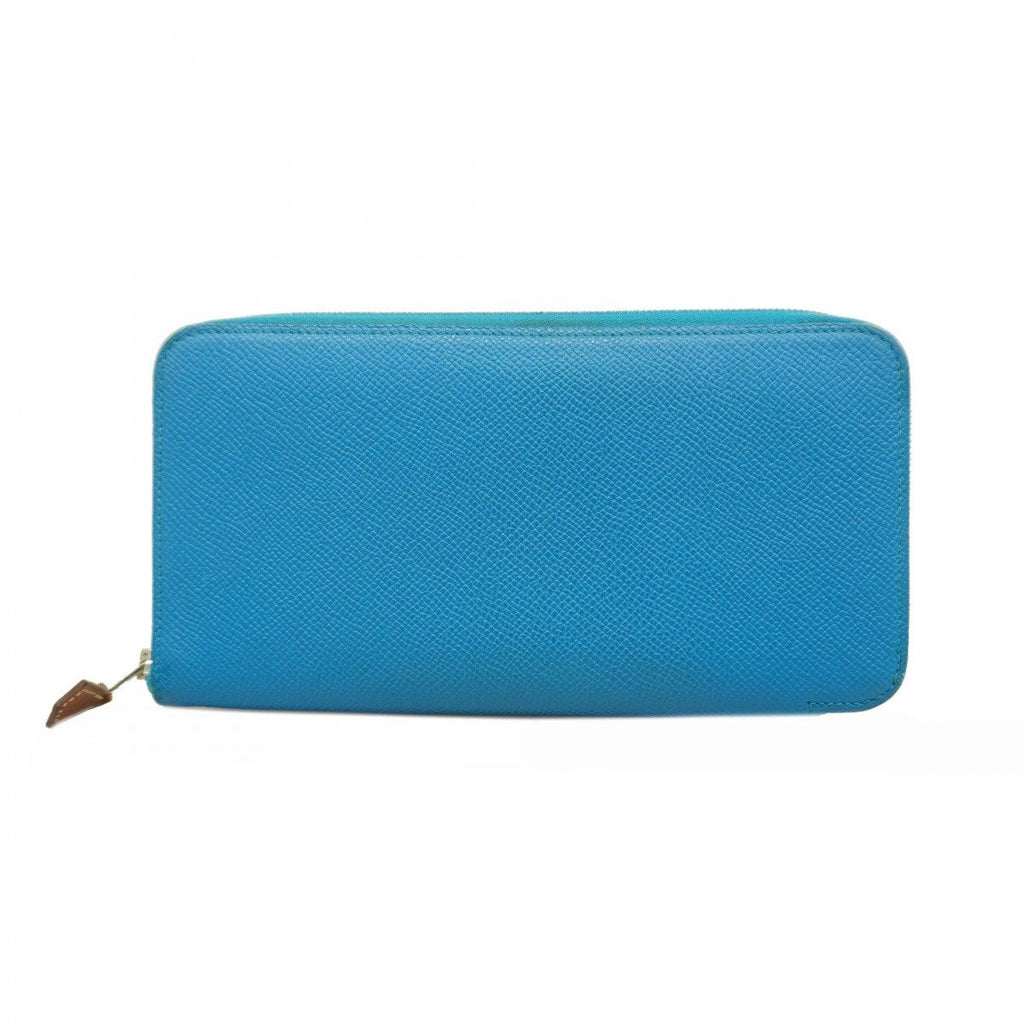 Hermes Wallet Azap Long Silk in Veau Blue Zanzibar Silver