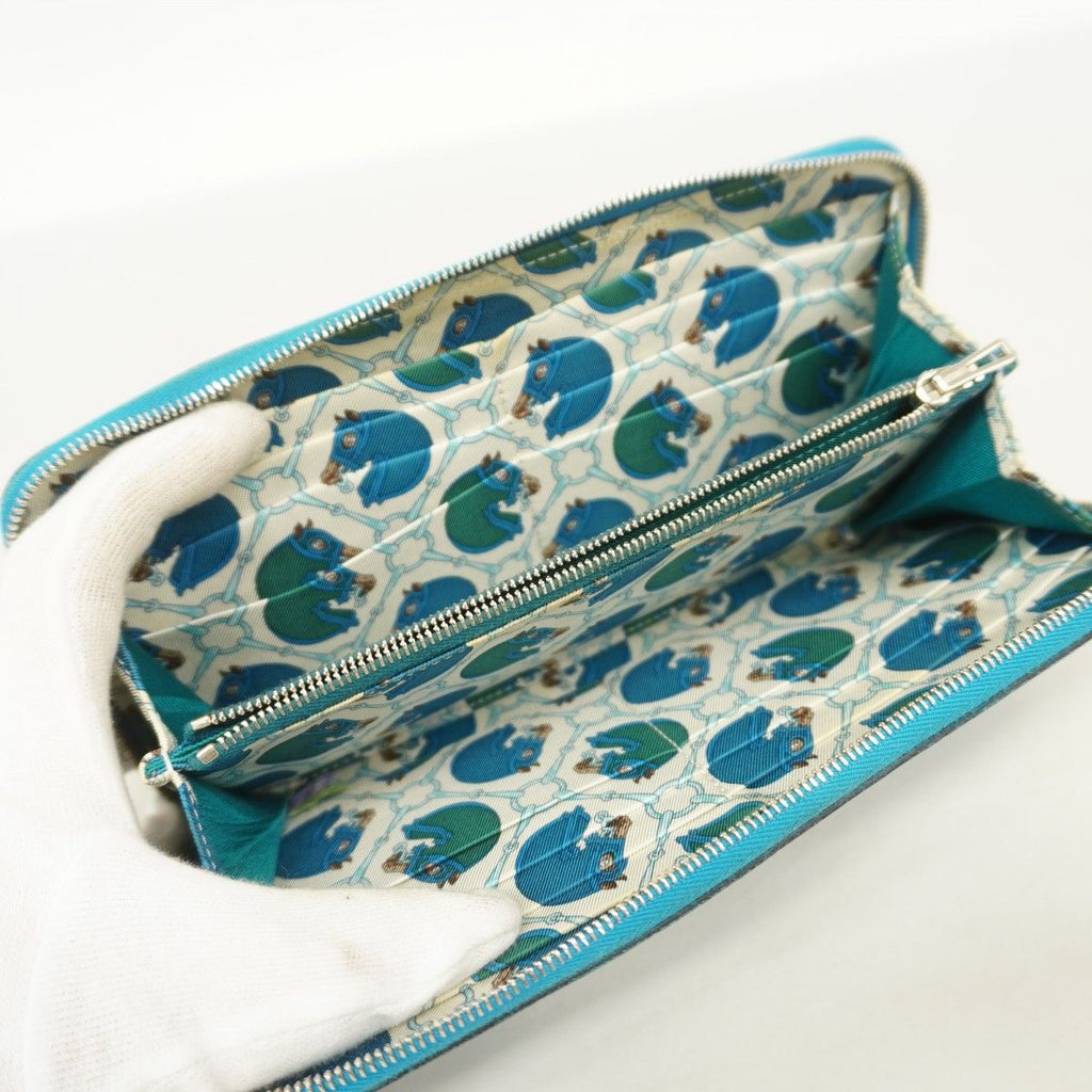 Hermes Wallet Azap Long Silk in Veau Blue Zanzibar Silver — view 3