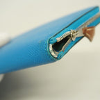 Hermes Wallet Azap Long Silk in Veau Blue Zanzibar Silver — view 7