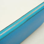 Hermes Wallet Azap Long Silk in Veau Blue Zanzibar Silver — view 8