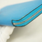 Hermes Wallet Azap Long Silk in Veau Blue Zanzibar Silver — view 6