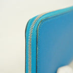 Hermes Wallet Azap Long Silk in Veau Blue Zanzibar Silver — view 5