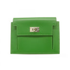 Hermes Coin Case Kelly Pocket Compact Madame Bamboo Silver