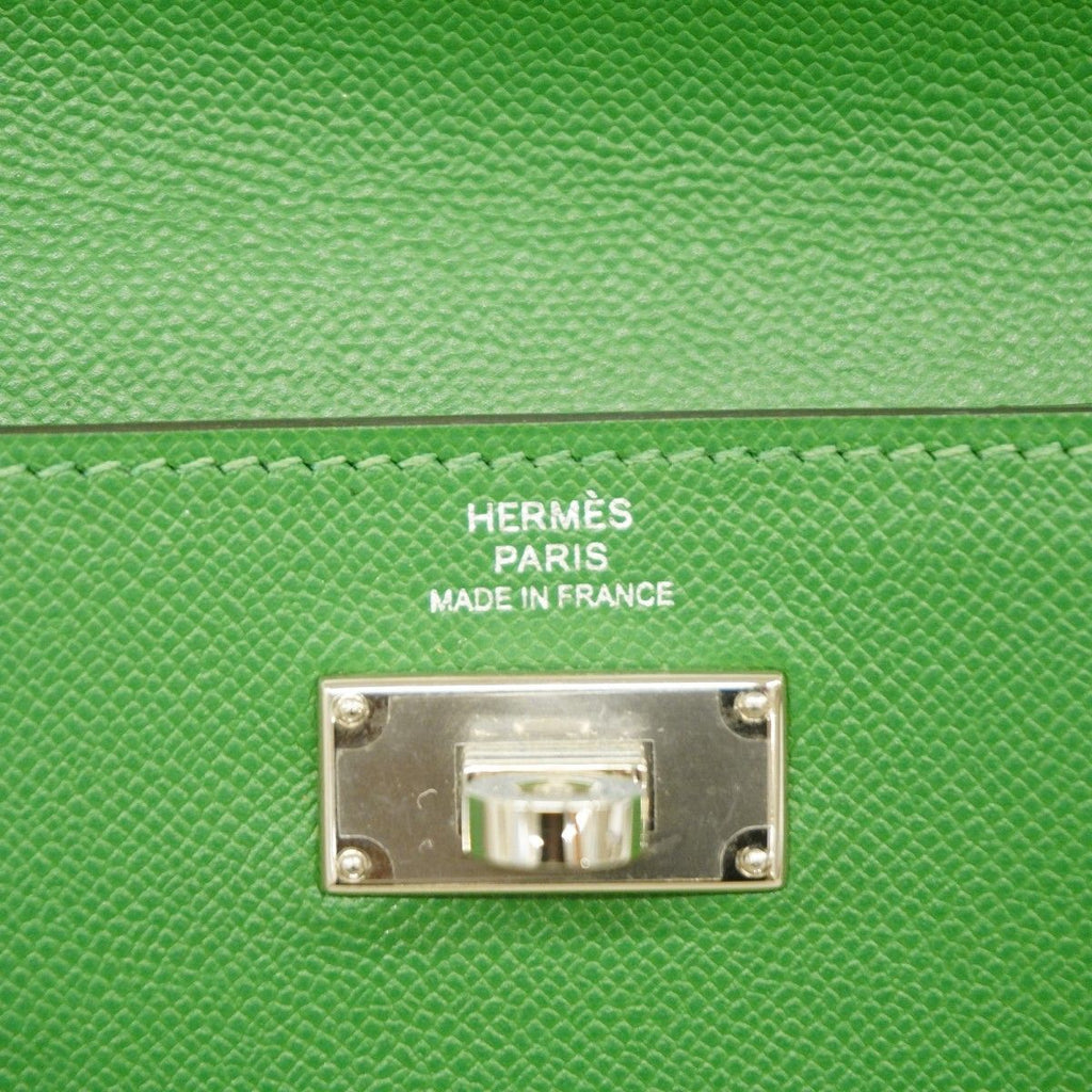 Hermes Coin Case Kelly Pocket Compact Madame Bamboo Silver — view 4