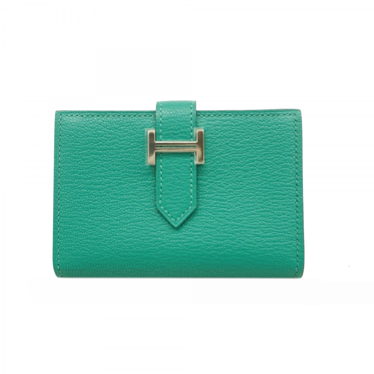 Hermes Card Case Anchor Docase Chevremisor Vert Verone Silver