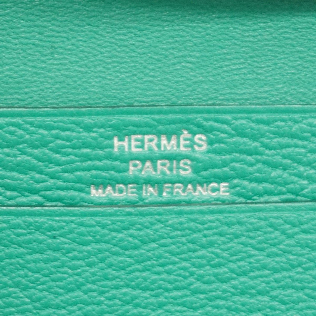 Hermes Card Case Anchor Docase Chevremisor Vert Verone Silver — view 4